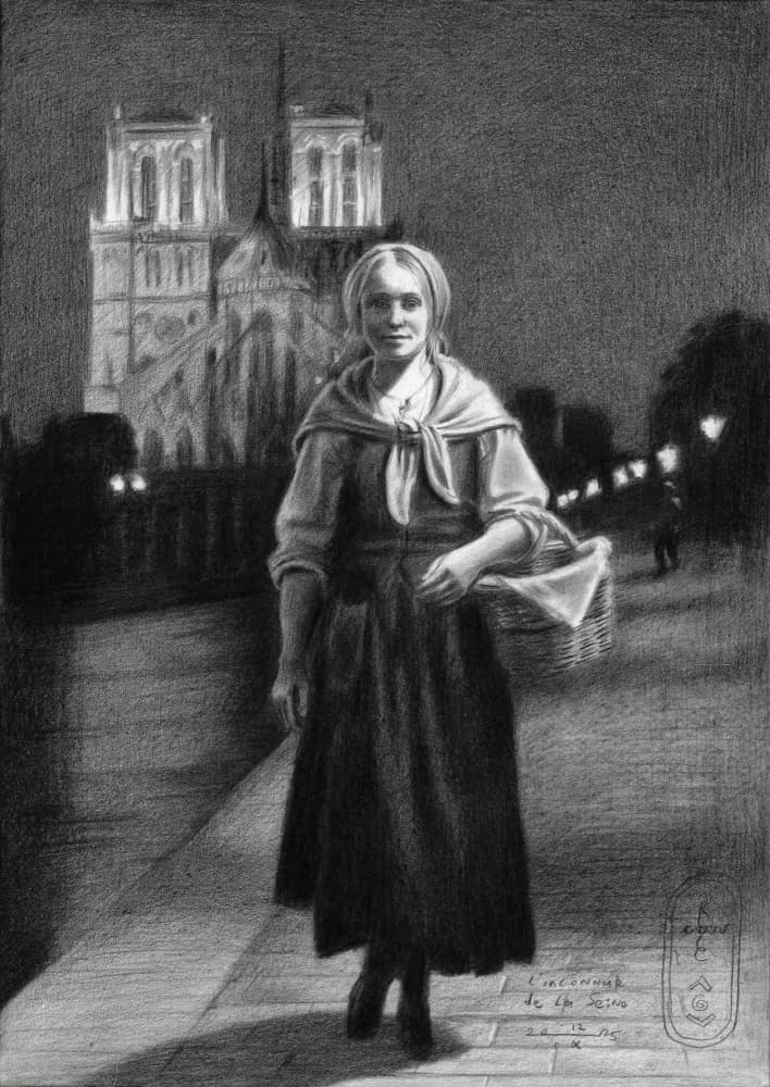 Woman Notre Dame Night by Corné Akkers — canvas wall art