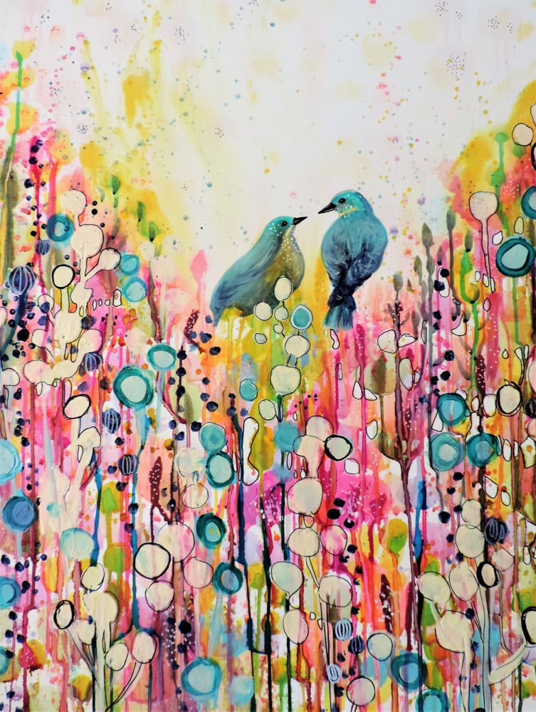 Dreamy Garden Birds by Sylvie Demers — canvas wall art