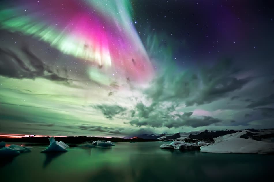 Northern Lights Ice Lagoon by Liloni Luca — canvas wall art