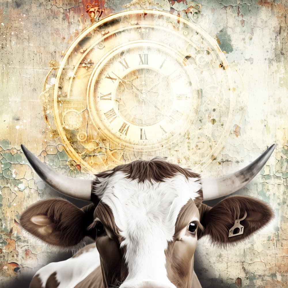 Aged Clockwork Cow by Rafal Kulik — canvas wall art