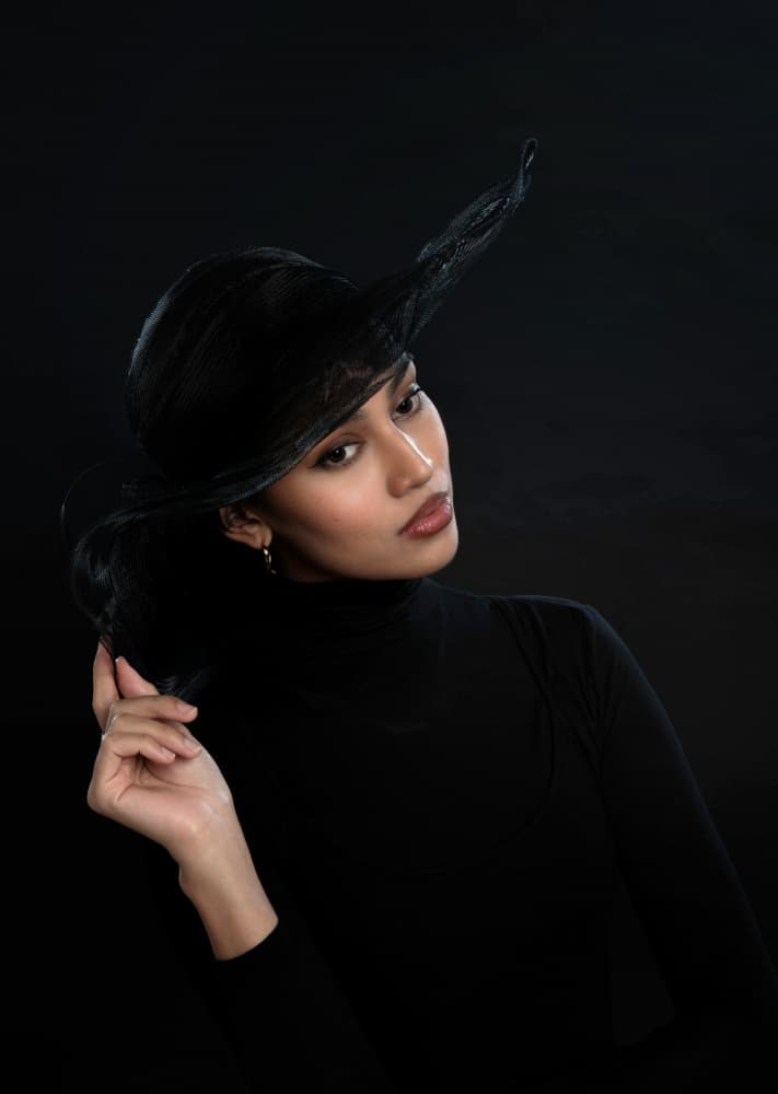 Elegant Woman Black Hat by John Yuk Kong Chung — canvas wall art