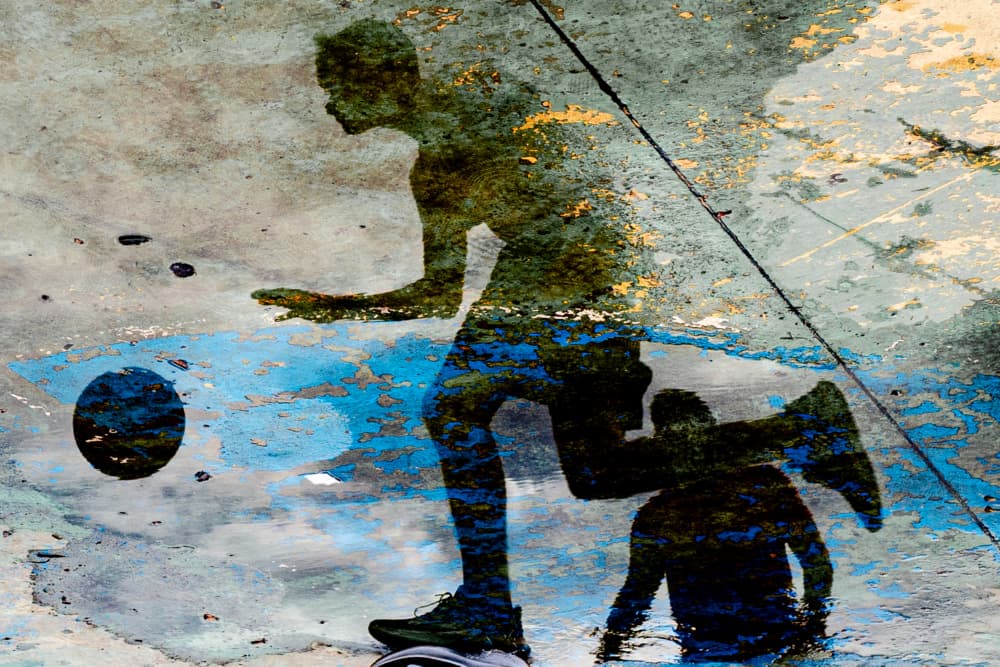 Urban Dribble Silhouette by Raffaele Maglione — canvas wall art