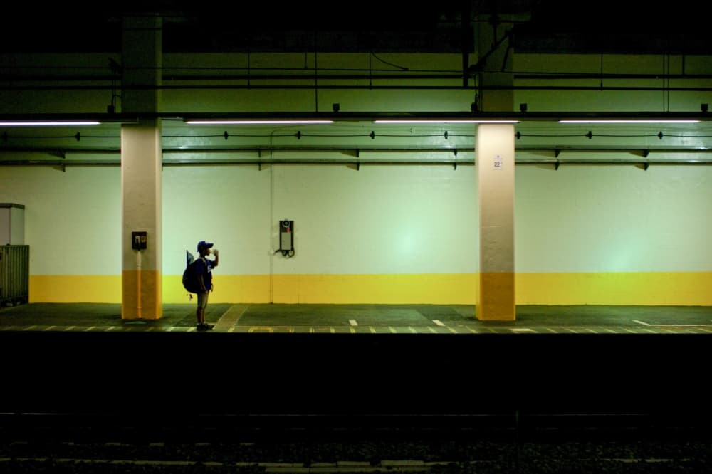 Urban Platform Solitude by Kouji Tomihisa — canvas wall art