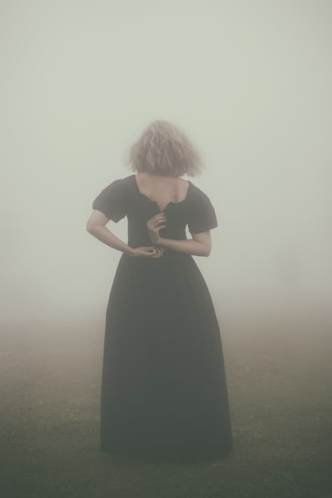 Mysterious Woman in Fog by Afshin Saeidinia — canvas wall art