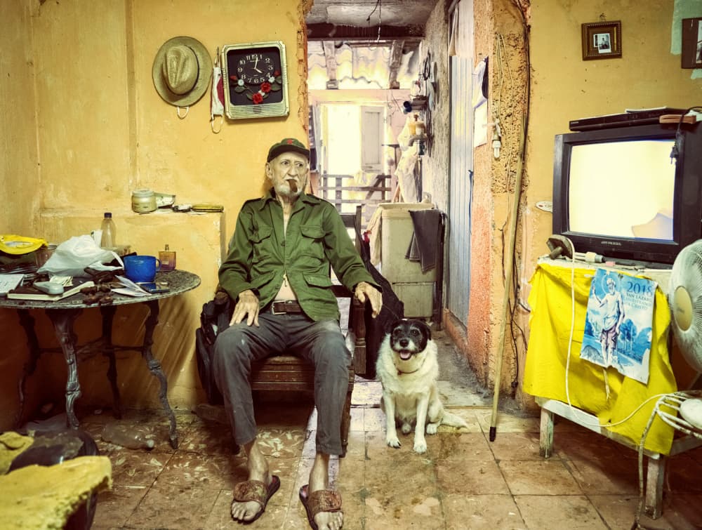 Old Man and His Dog by James Yang — canvas wall art