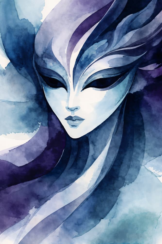 Ethereal Masked Woman by Natalie Bruns — canvas wall art