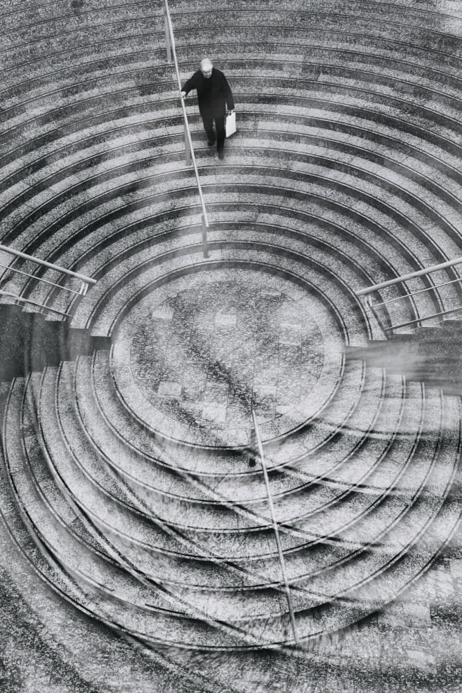 Circular Steps Man by Jurij Bizjak — canvas wall art