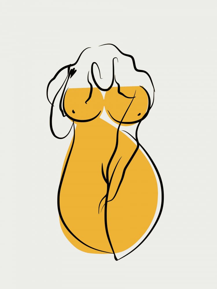 Golden Female Curves by Little Dean — canvas wall art
