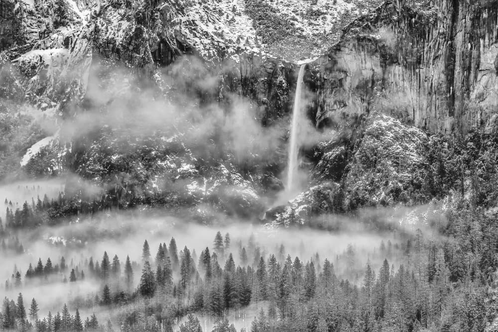 Majestic Mountain Waterfall by Ning Lin — canvas wall art