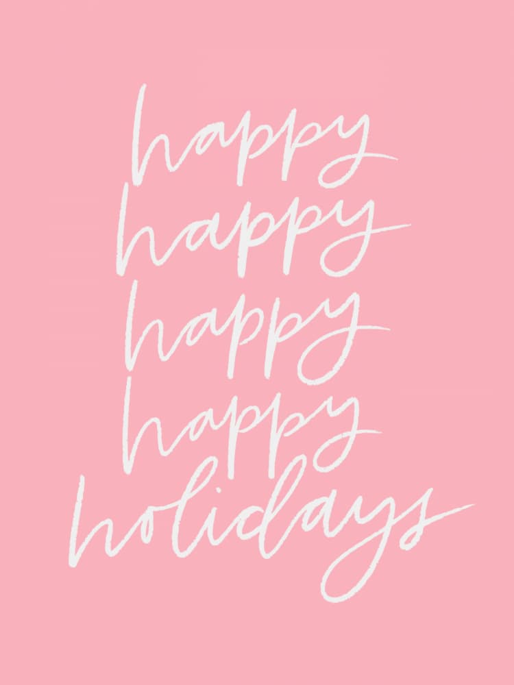 Happy Holidays - Pink by Jolly and Dash — canvas wall art