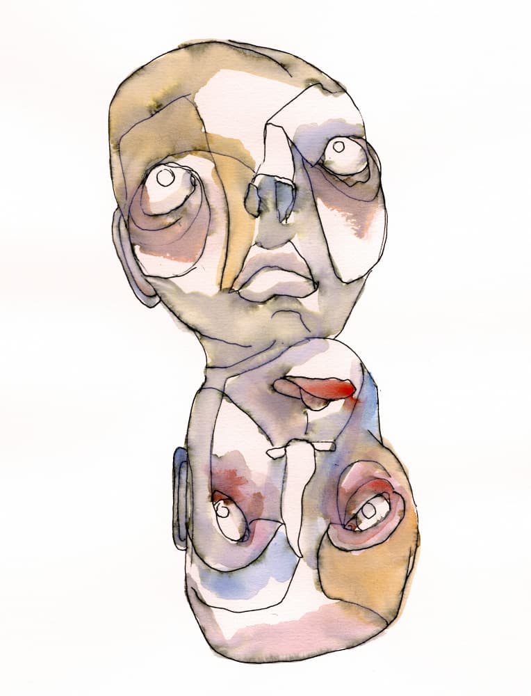 Abstract Duality Faces by Wildemar Doomgriever — canvas wall art