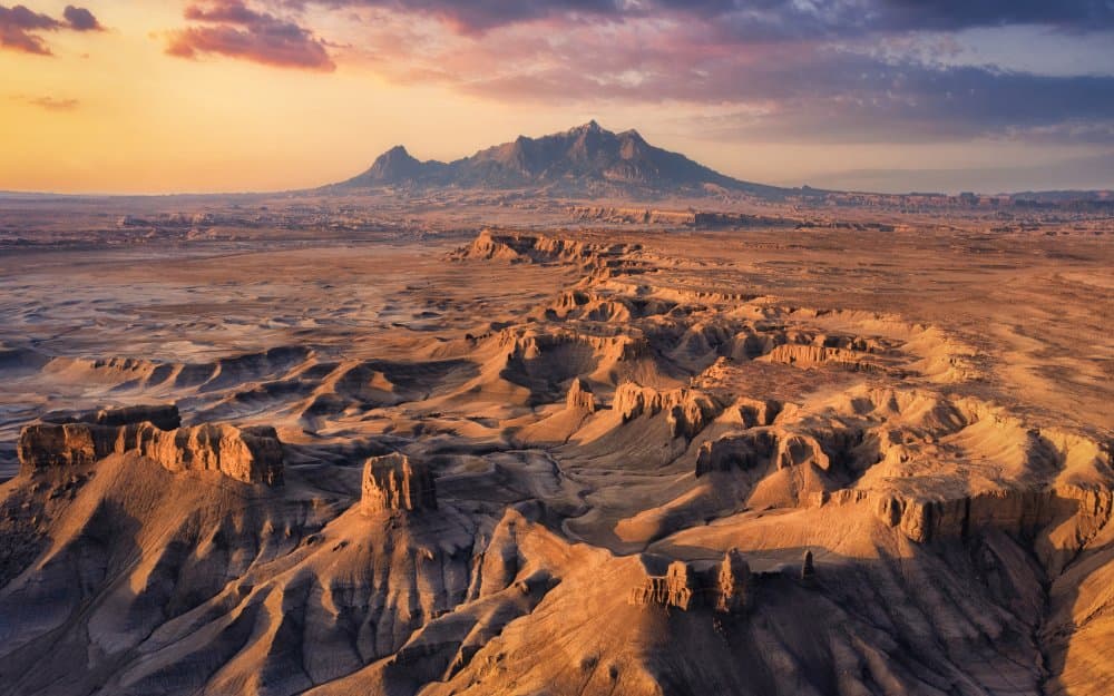 Golden Desert Badlands by Michael Zheng — canvas wall art
