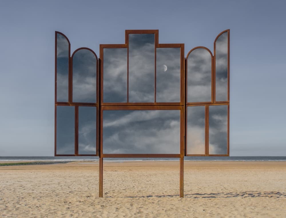 Surreal Beach Reflection by Luc Vangindertael (laGrange) — canvas wall art