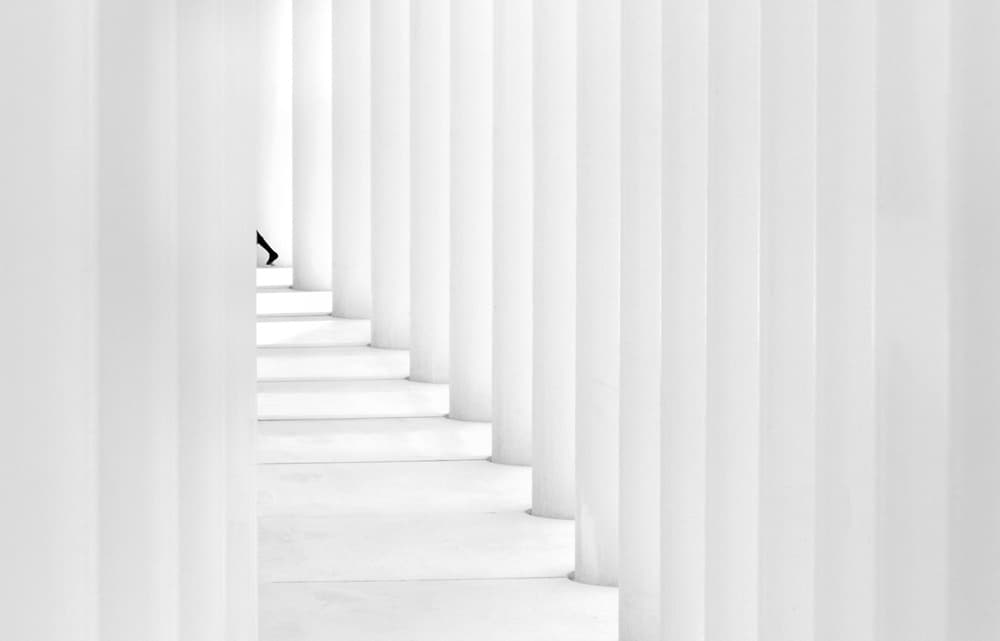 White Pillars Path by Marc Apers — canvas wall art
