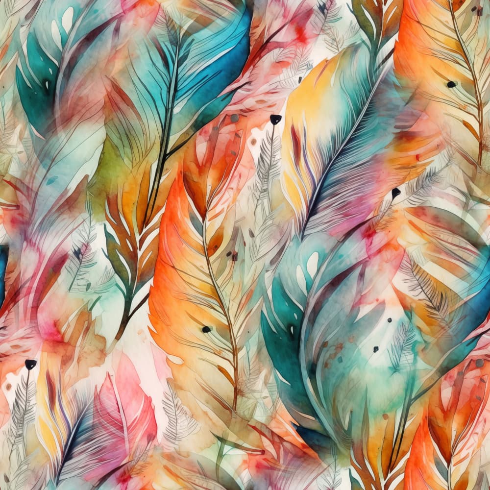 Dreamy Watercolor Feathers by Justyna Jaszke — canvas wall art