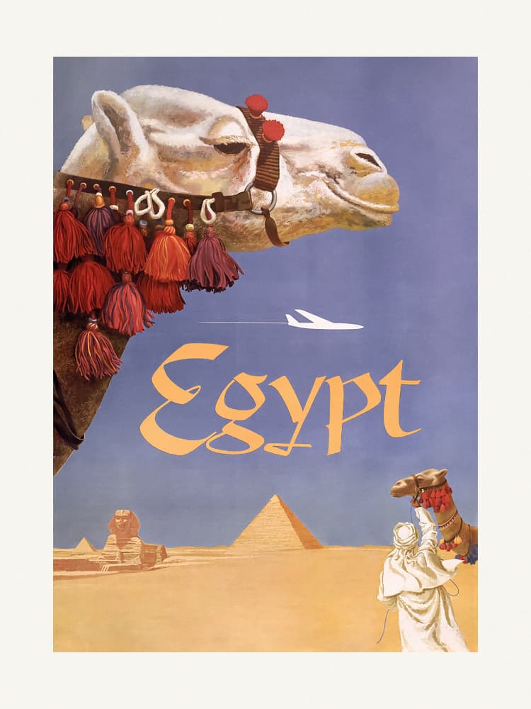 Egypt. Fly Twa (1960) Vintage Poster By David Klein by Vintage Travel Poster — canvas wall art