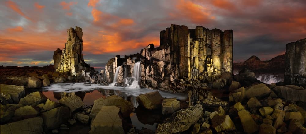 Majestic Sunset Falls by Francis Keogh — canvas wall art