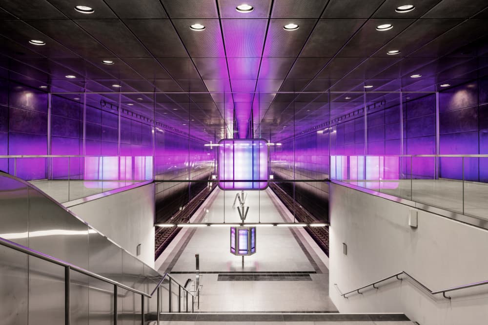 Vibrant Purple Subway by fotomarion — canvas wall art