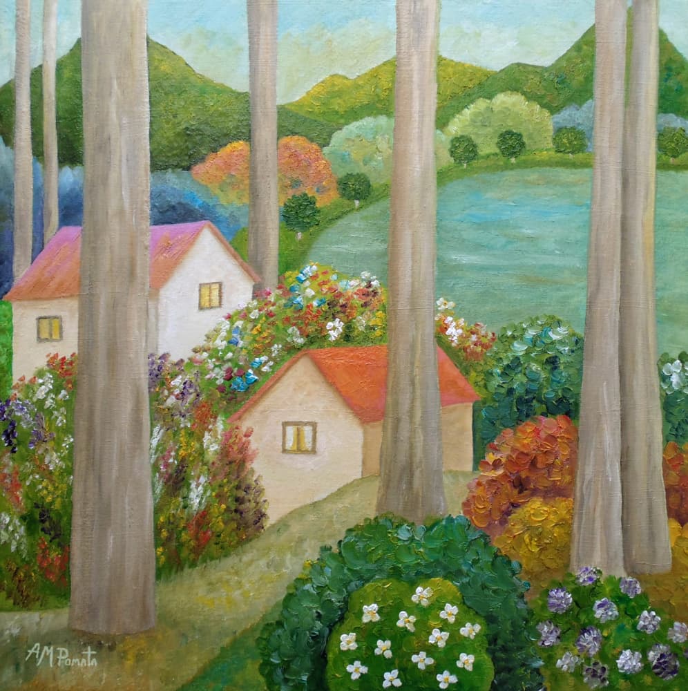 Peaceful Forest Village by Angeles M. Pomata — canvas wall art