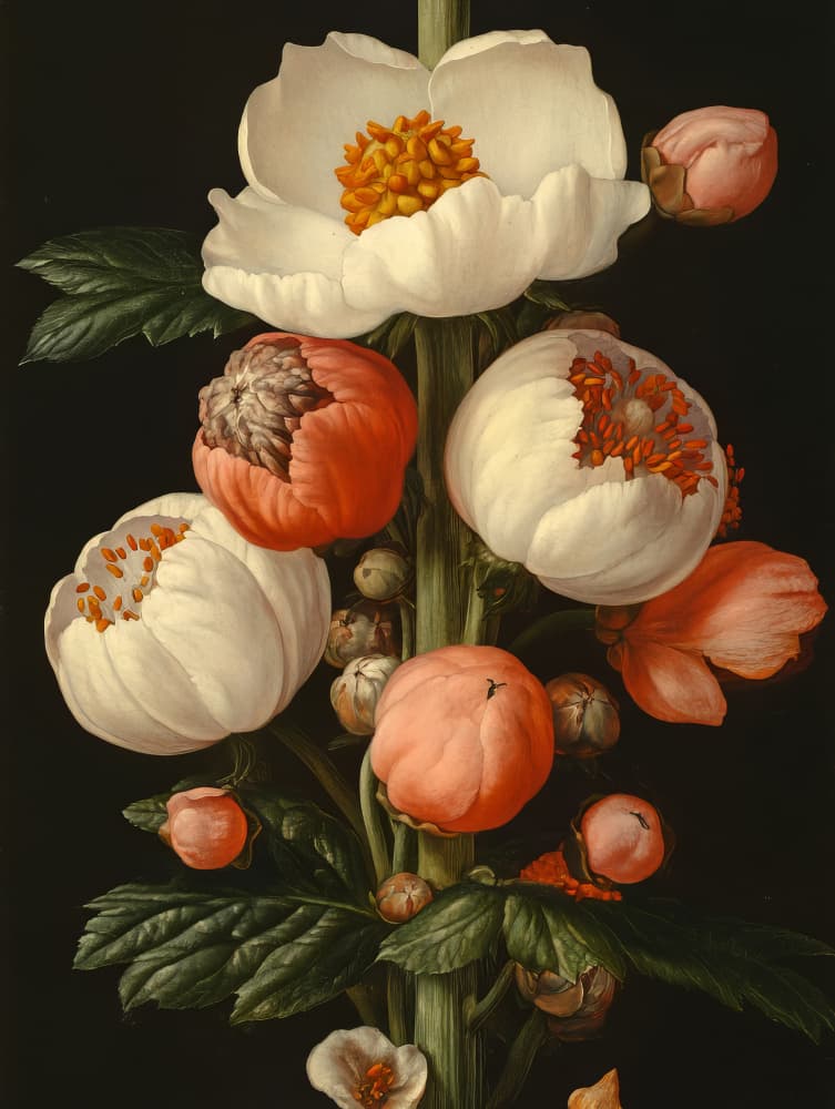 Vibrant Peony Blooms by Bilge Paksoylu — canvas wall art