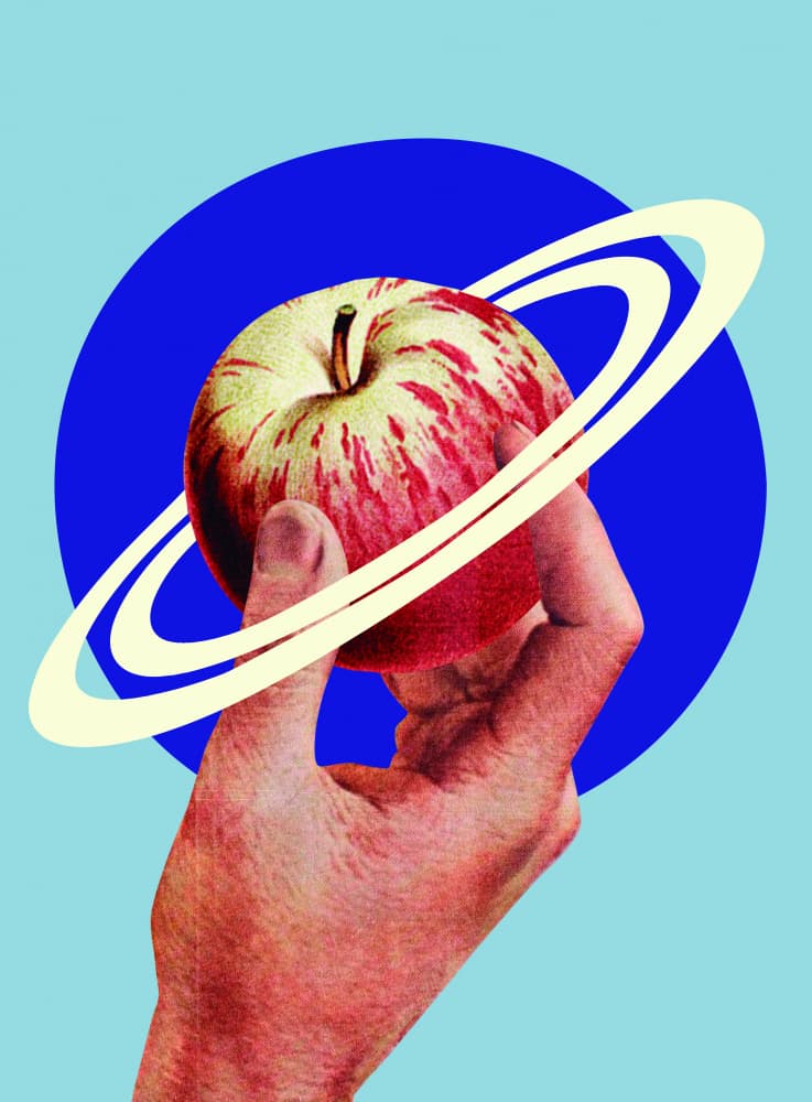 Saturn Apple Hand by Circular Concepts — canvas wall art