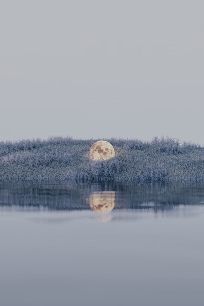 Serene Moon Reflection by Javier Pardina — canvas wall art