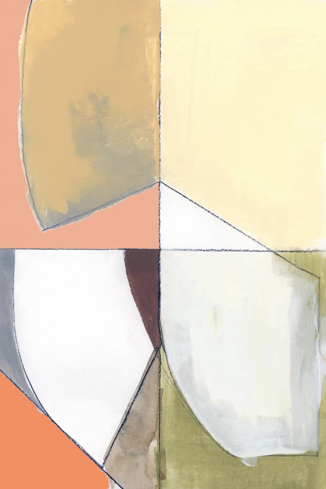 Curved Color Blocks by cartissi — canvas wall art