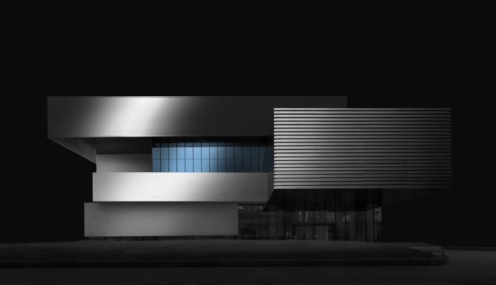 Geometric Modern Building by Yujie Zhang — canvas wall art