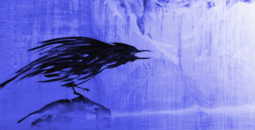 Stormy Blue Raven by RodMacIver — canvas wall art