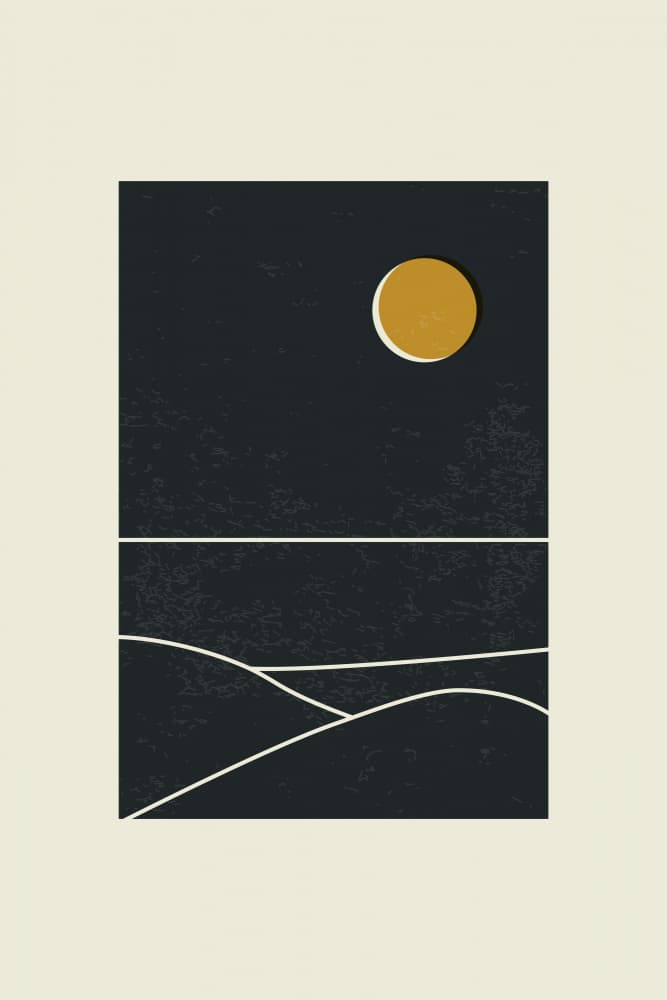 Golden Moon Landscape by jay stanley — canvas wall art