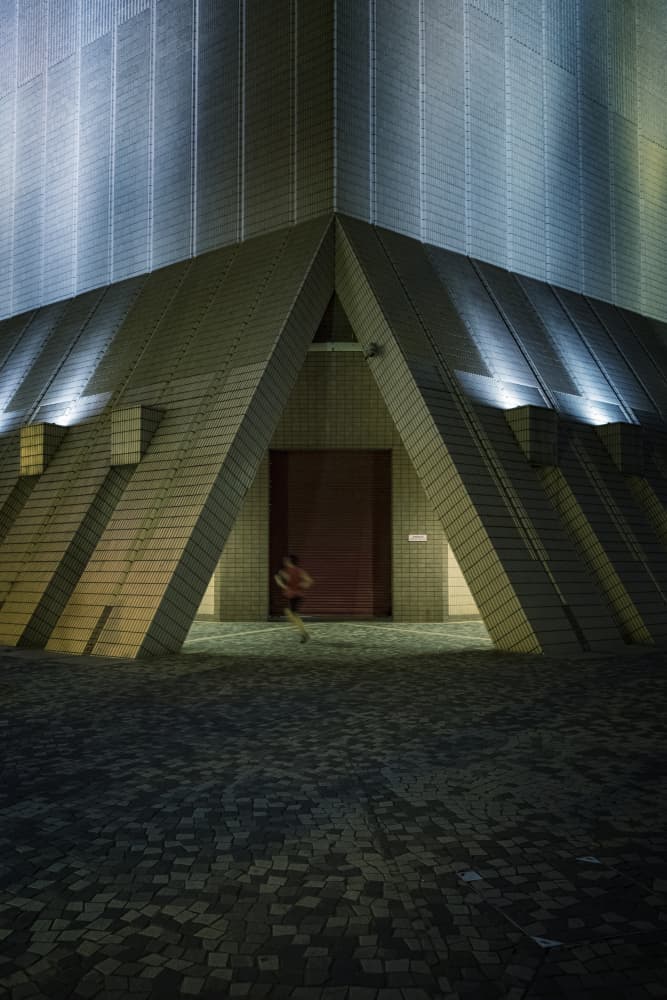 Geometric Night Entrance by Jonathan Lai — canvas wall art