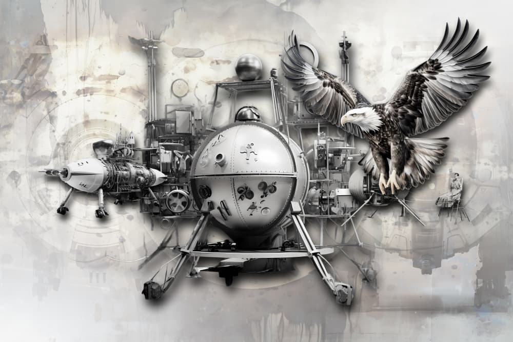 Eagle Flight Machine by Rafal Kulik — canvas wall art