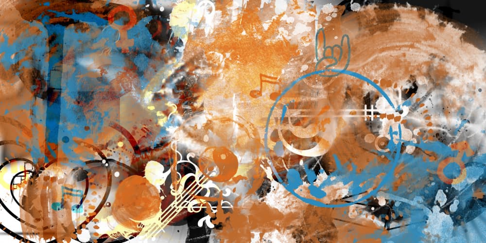 Vibrant Music Abstract by Melanie Viola — canvas wall art