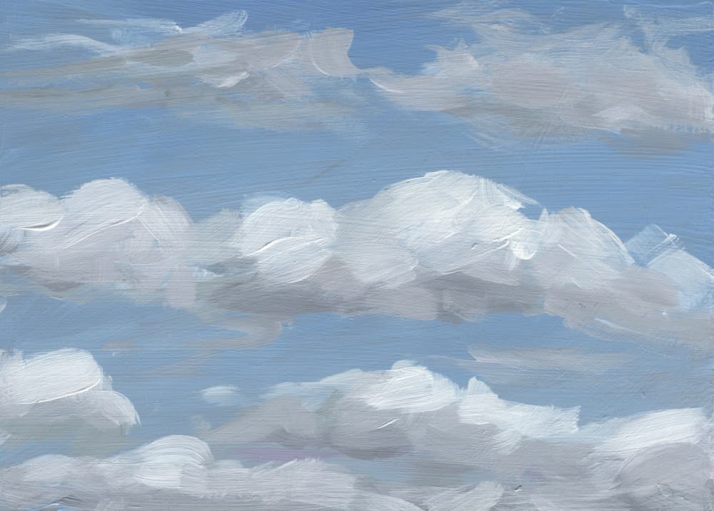 Fluffy Painted Clouds by Carrie Arnold — canvas wall art