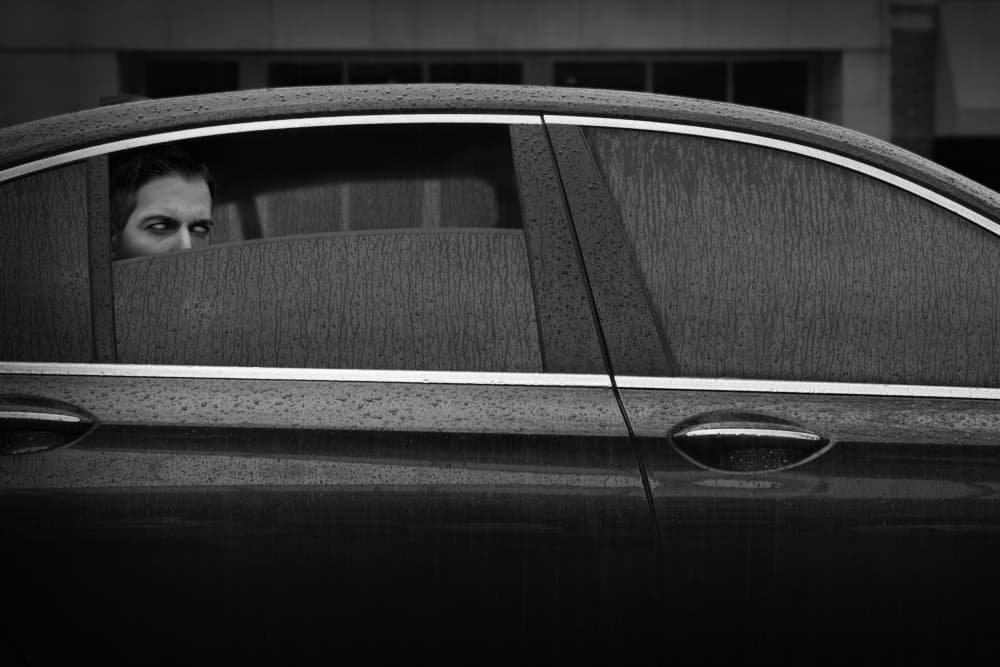Intense Gaze Rainy Car by Mister Solo — canvas wall art