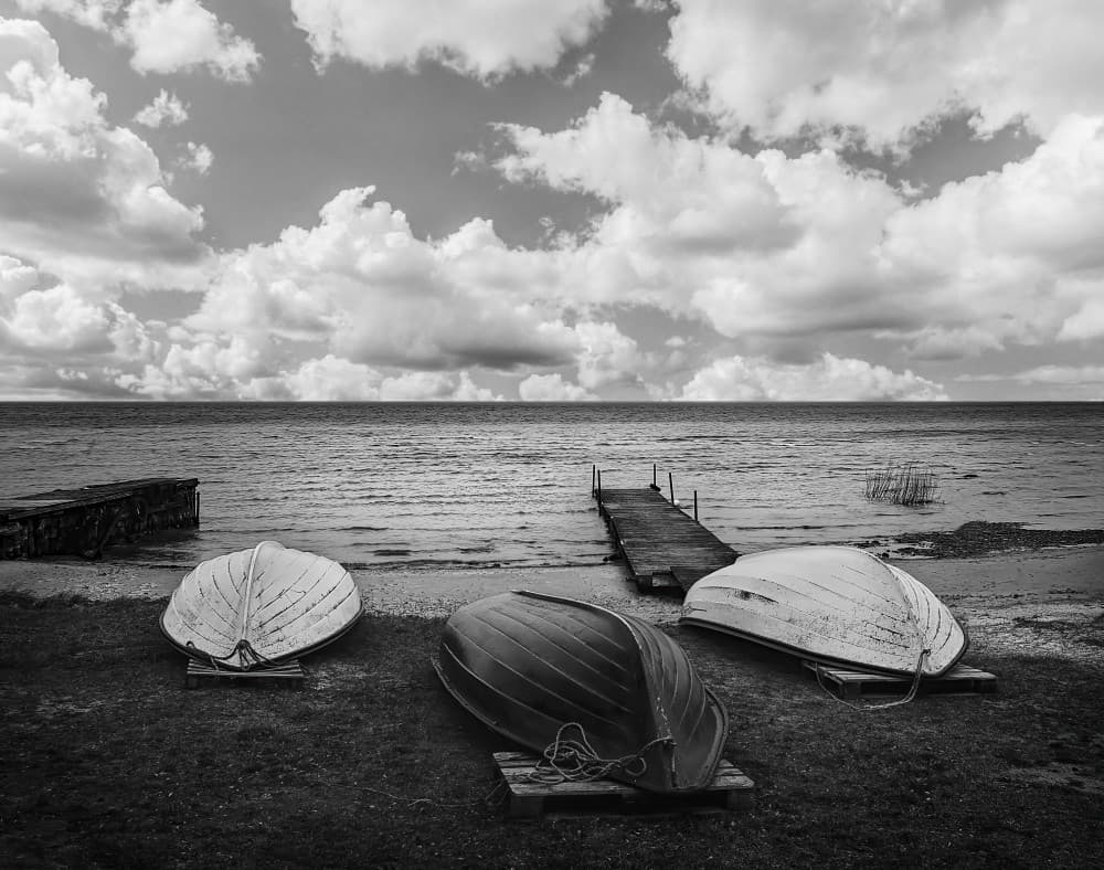 Quiet Lakeside Boats by Christian Lindsten — canvas wall art
