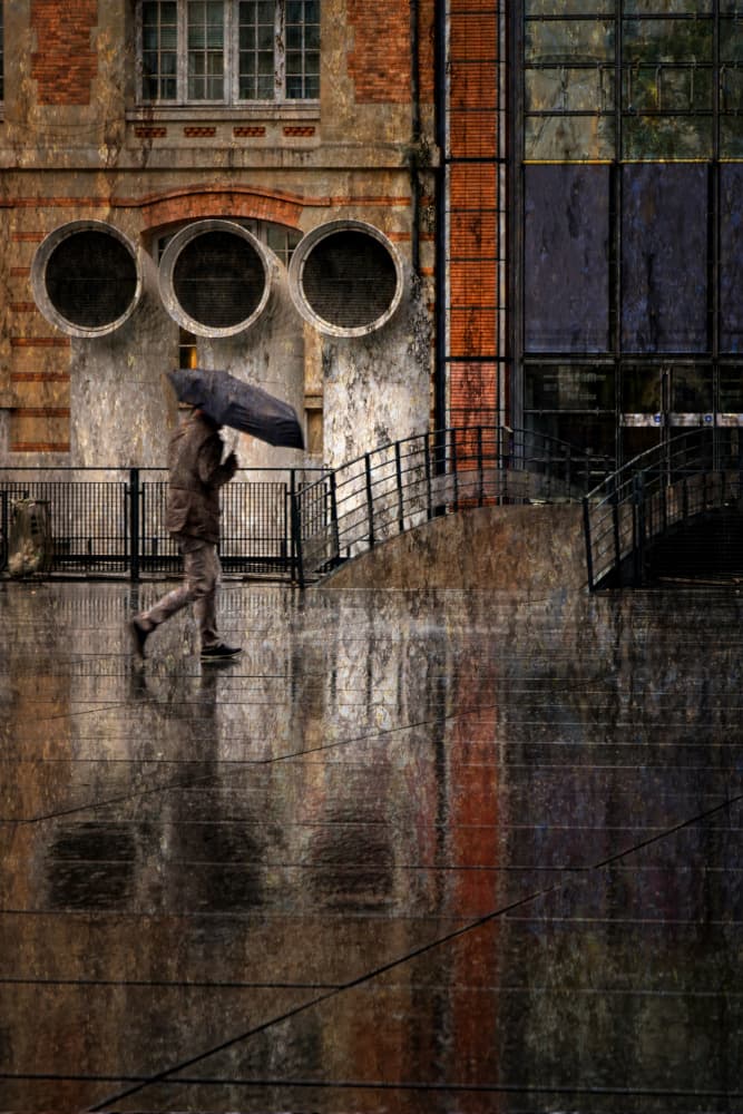 Rainy City Reflections by Isabelle DUPONT — canvas wall art