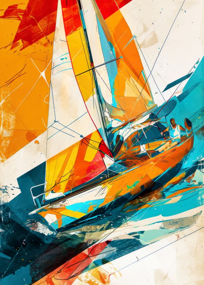 Dynamic Sailboat Race by Justyna Jaszke — canvas wall art