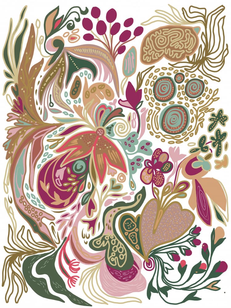 Bohemian Floral Abstract by Josie George — canvas wall art
