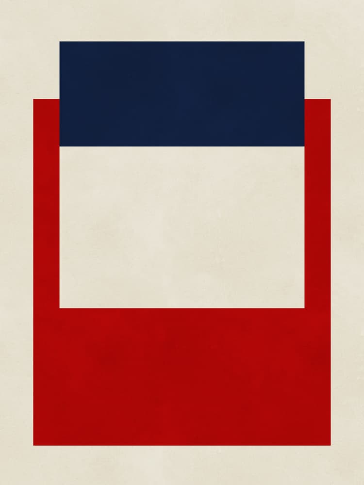 Red Blue Abstract Blocks by Vitor Costa — canvas wall art