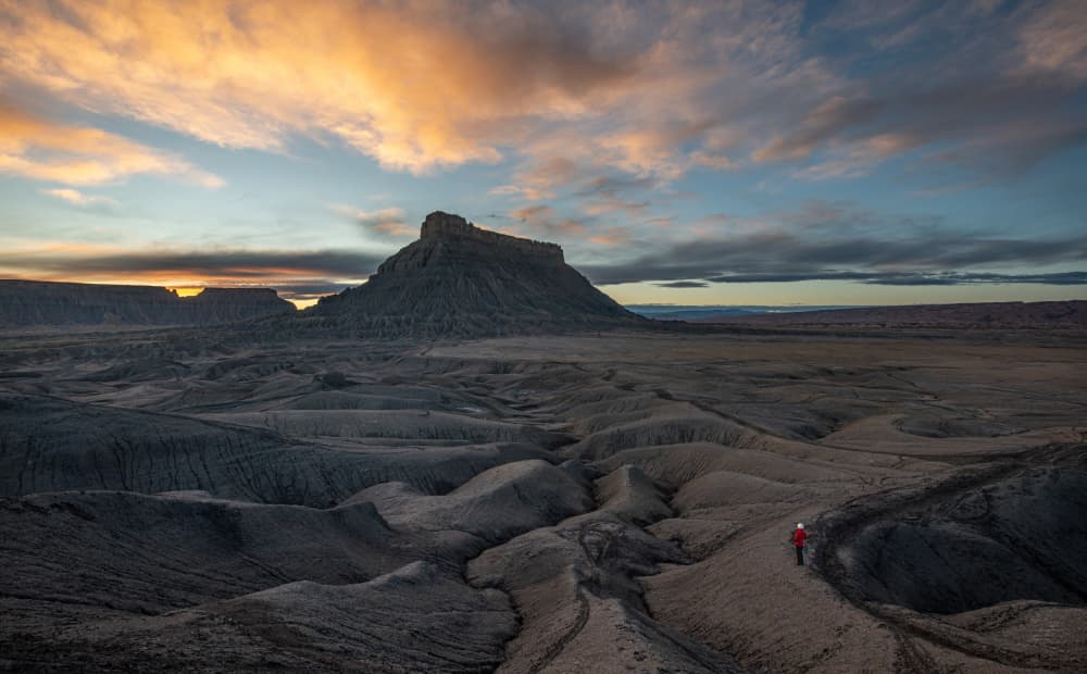 Badlands Sunset Explorer by April Xie — canvas wall art