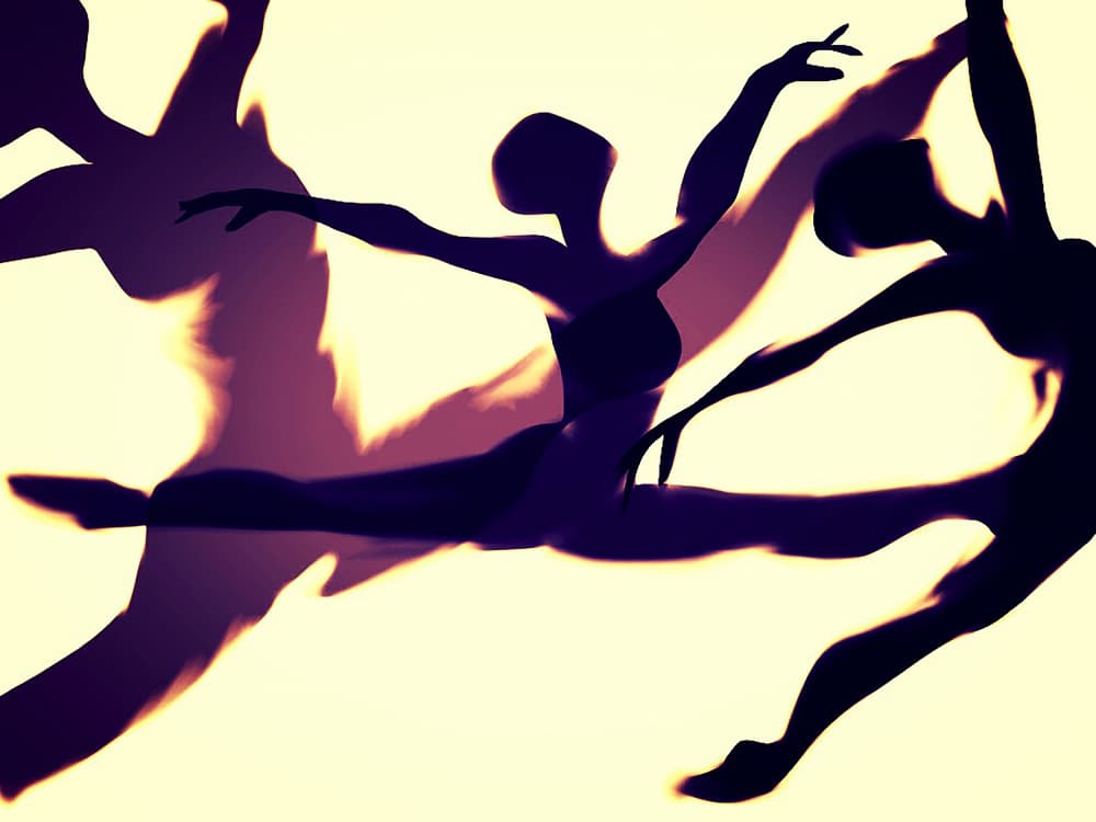 Dancing Silhouettes by Jocelyn Wortley — canvas wall art