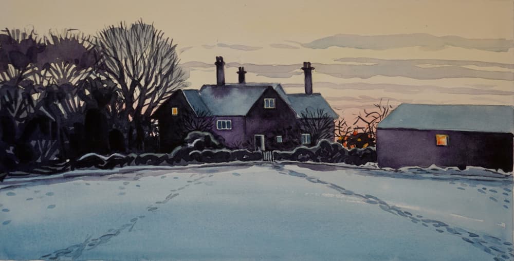 Cozy Winter Home by Luisa Millicent — canvas wall art