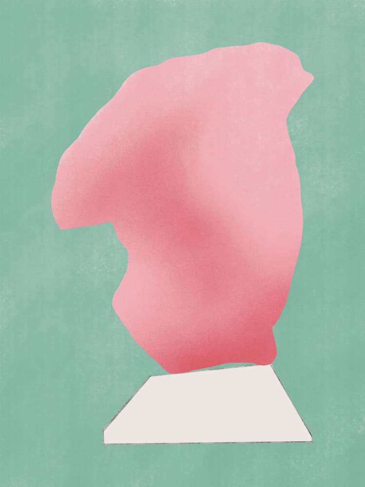 Pink Abstract Sculpture by Little Dean — canvas wall art