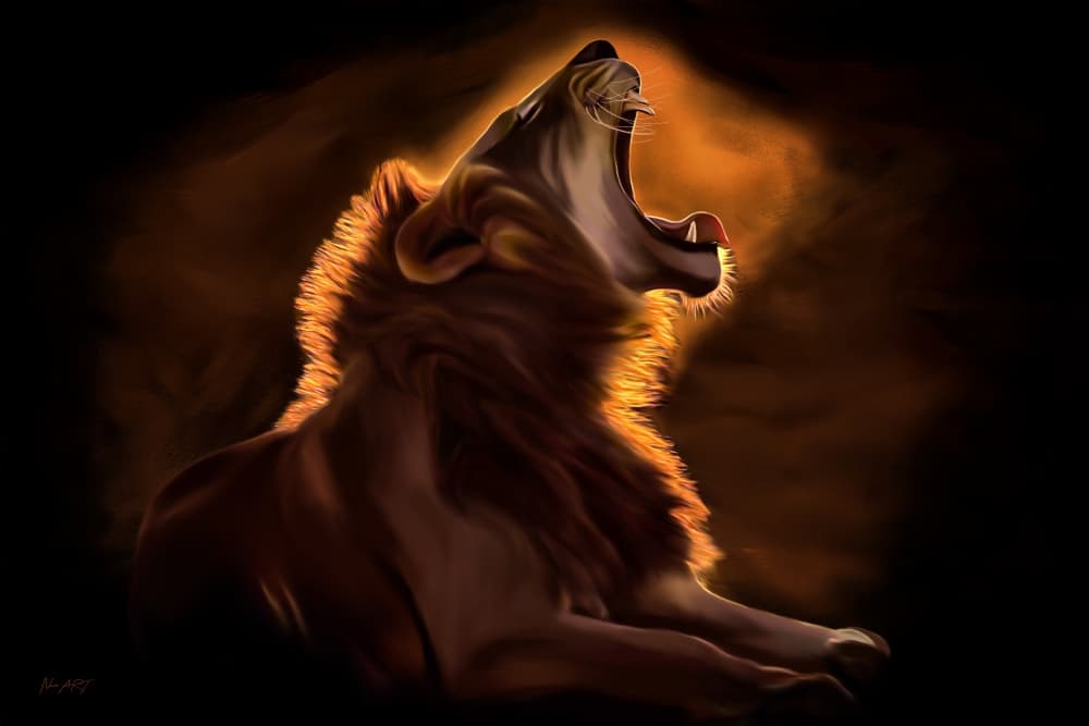 Leo Rougeoyant by Lord Amihere — canvas wall art