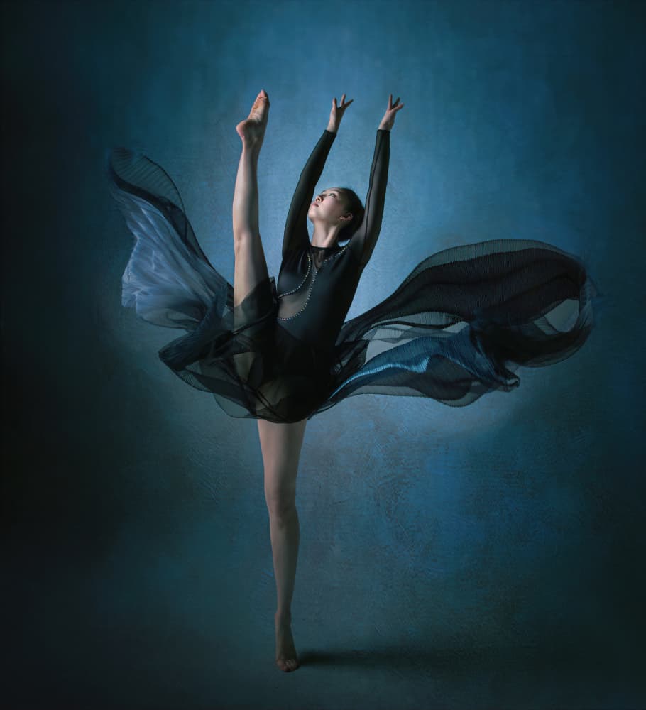 Graceful Blue Dancer by Catherine Wang — canvas wall art