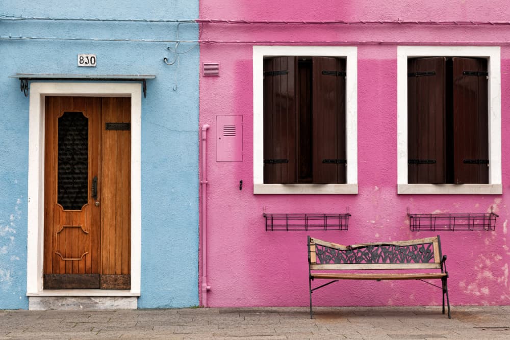 Pink Blue House by Paolo Bolla — canvas wall art
