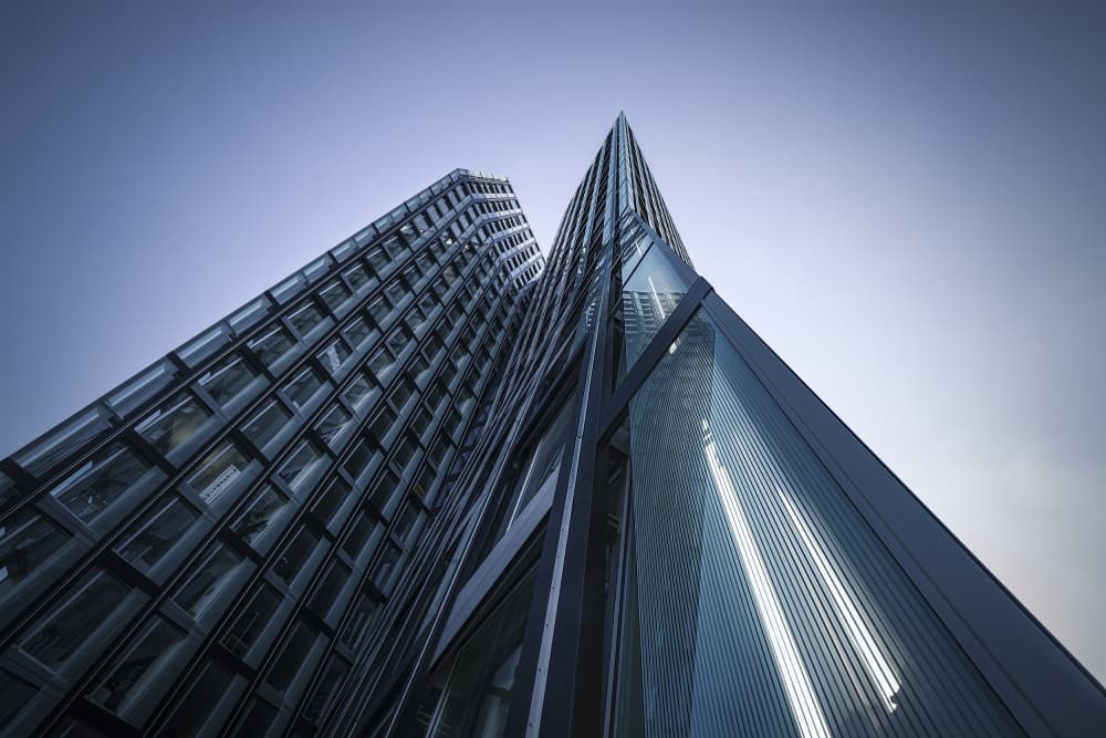 Skyward Urban Geometry by Michael Eßig — canvas wall art