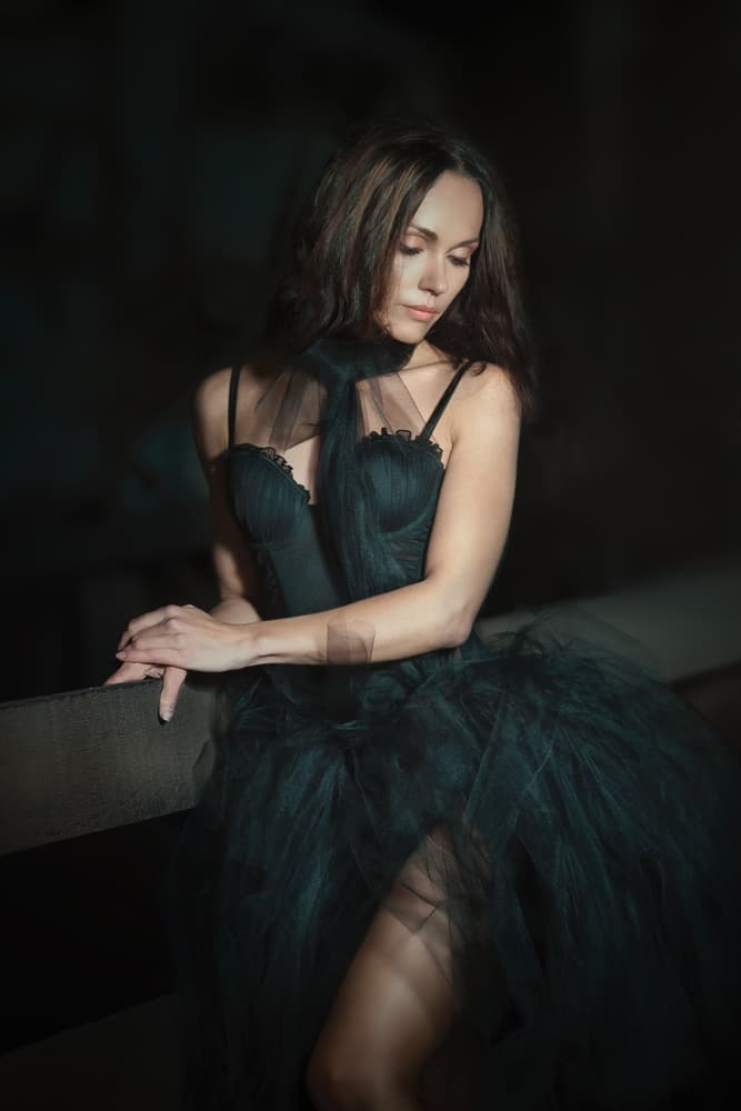 Elegant Woman In Black by David Naman — canvas wall art