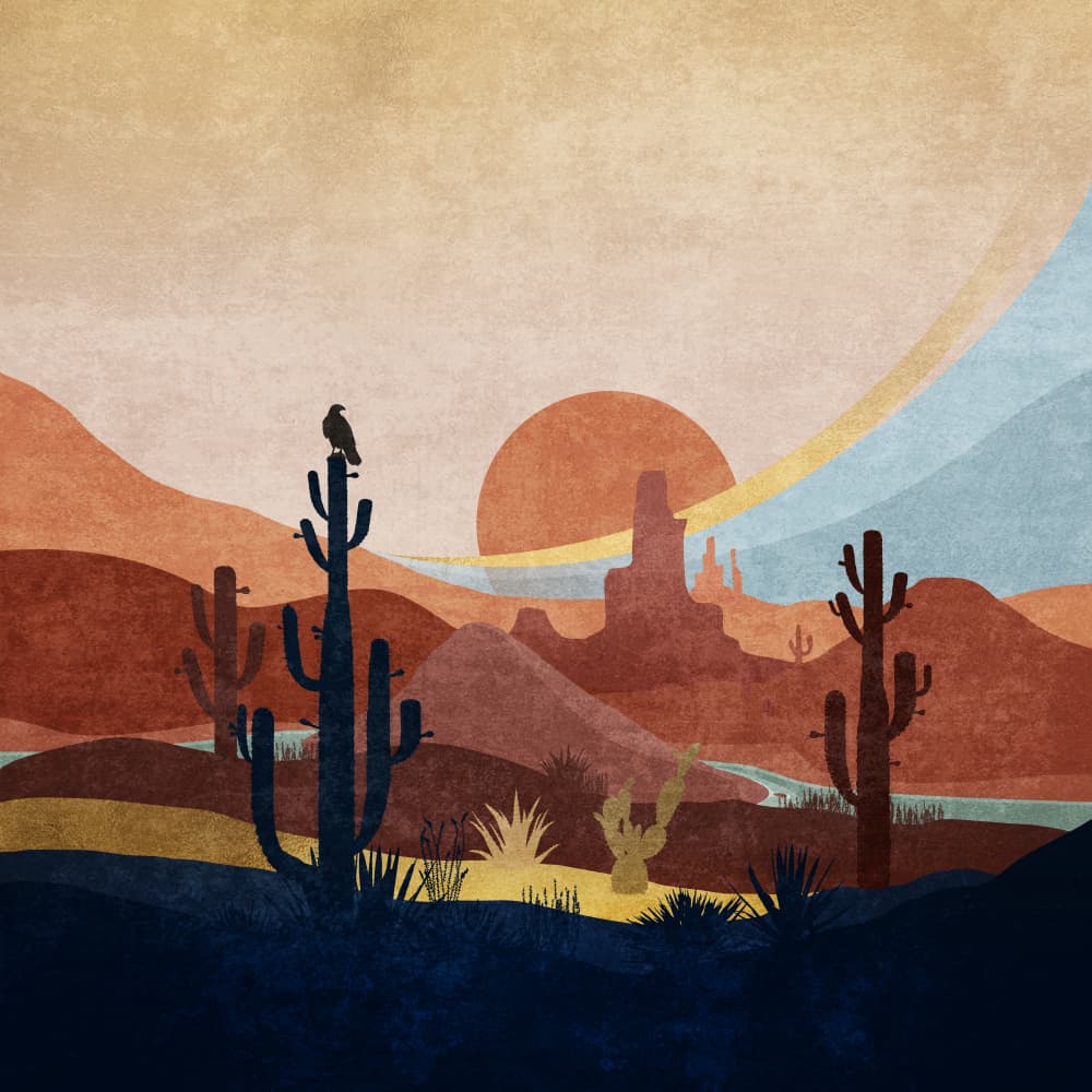 Desert Sunset View by Emel Tunaboylu — canvas wall art
